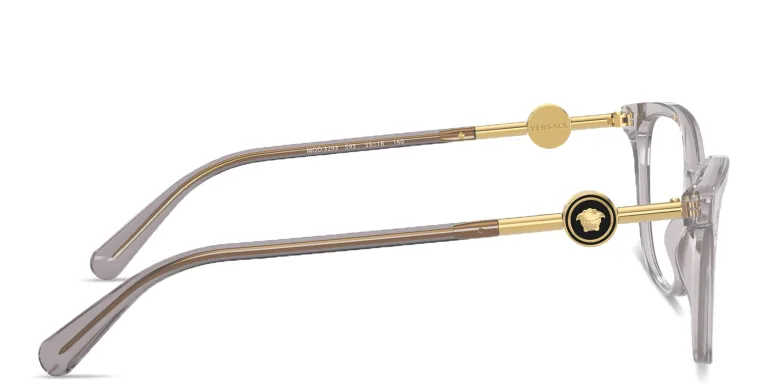 Shop VERSACE Medusa Wide Cat-Eye Eyeglasses in Grey online.