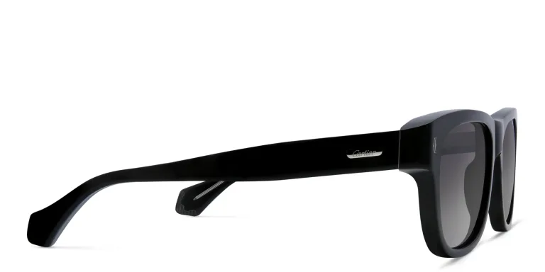 Shop Cartier Signature C de Cartier Rectangle Sunglasses in Black online.
