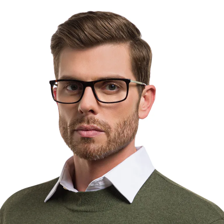 Shop EYE'M Wide Rectangle Eyeglasses in Havana online.