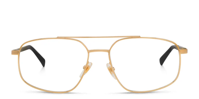 Shop EYE'M Wide Aviator Eyeglasses in Gold online.