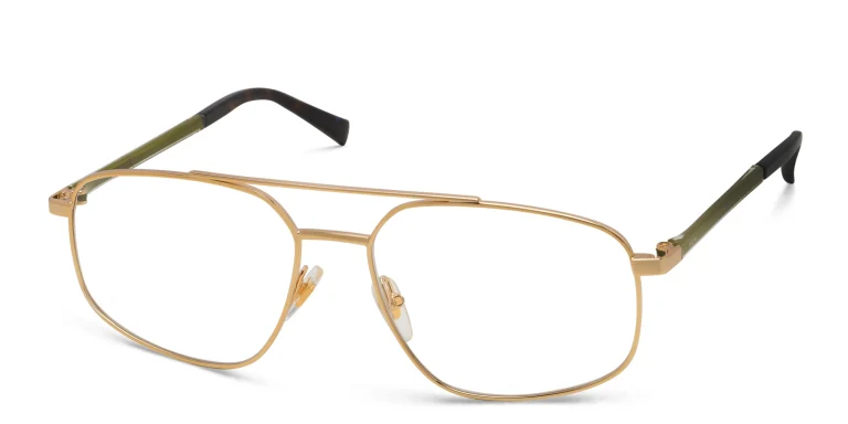 Shop EYE'M Wide Aviator Eyeglasses in Gold online.
