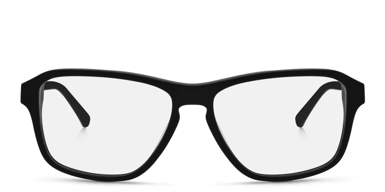 Shop EYE'M Wide Rectangle Eyeglasses in Black online.