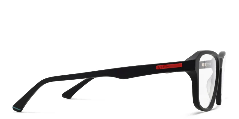 Shop EYE'M Wide Rectangle Eyeglasses in Black online.