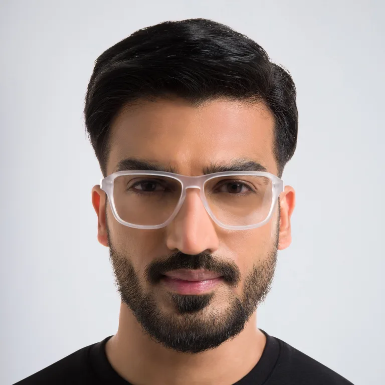Shop EYE'M Wide Rectangle Eyeglasses in Clear online.
