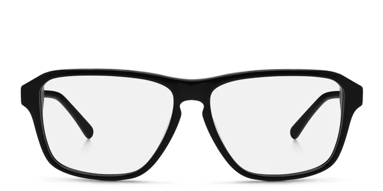 Shop EYE'M Wide Rectangle Eyeglasses in Black online.