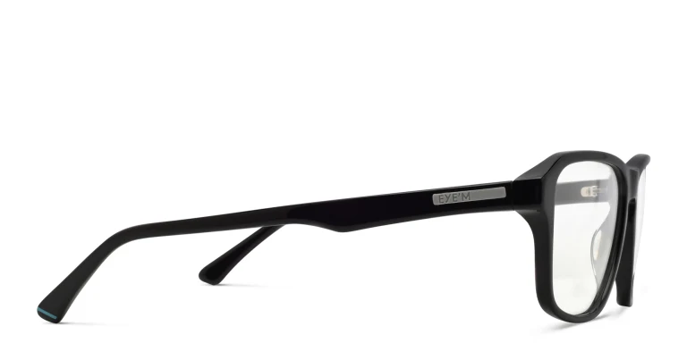 Shop EYE'M Wide Rectangle Eyeglasses in Black online.