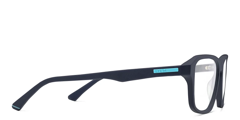 Shop EYE'M Wide Rectangle Eyeglasses in Blue online.