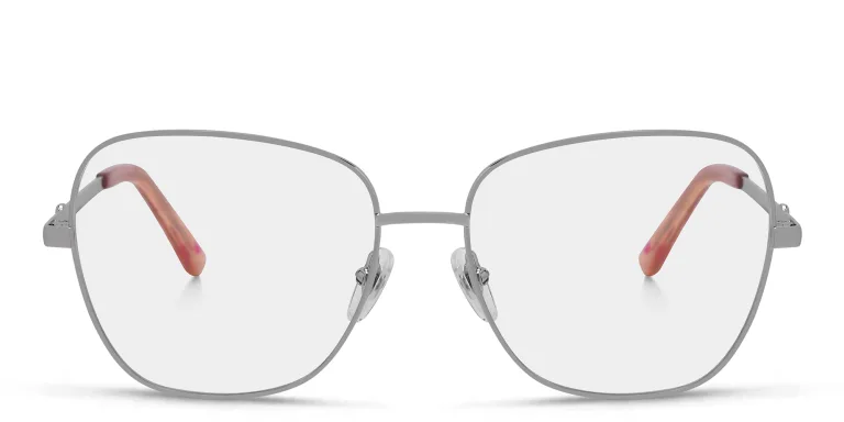 Shop EYE'M Wide Square Eyeglasses in Silver online.