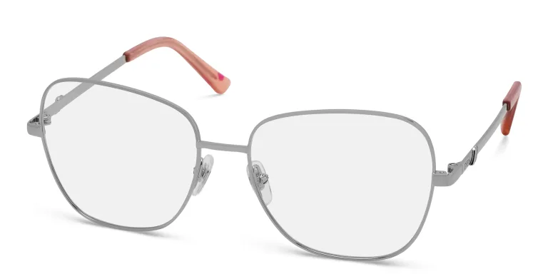 Shop EYE'M Wide Square Eyeglasses in Silver online.