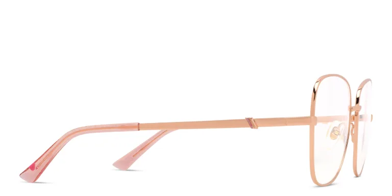 Shop EYE'M Wide Square Eyeglasses in Gold online.