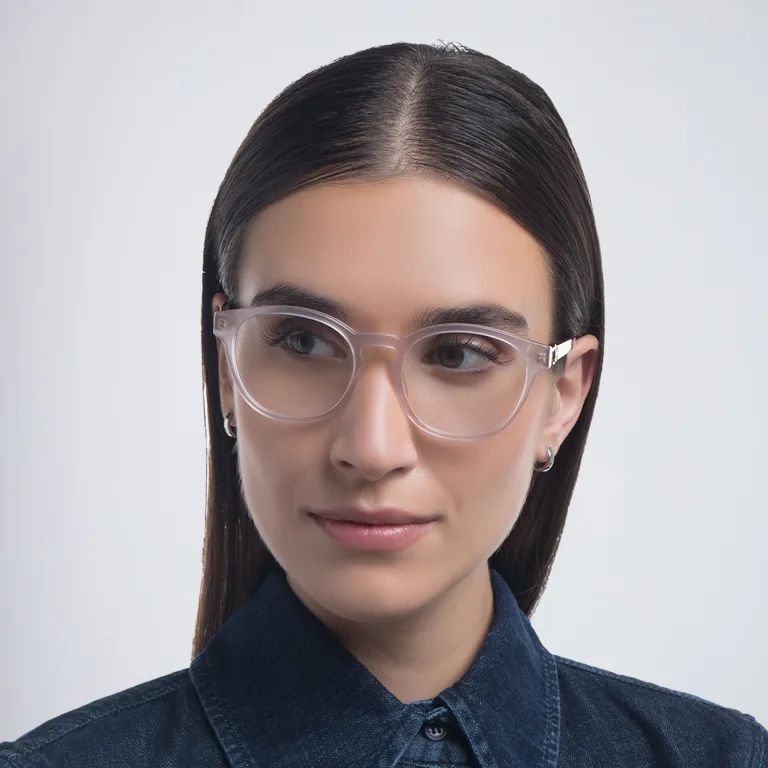 Shop EYE'M Round Eyeglasses in Nude online.