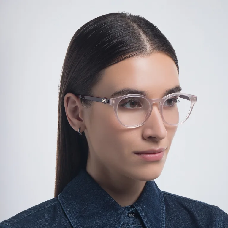 Shop EYE'M Round Eyeglasses in Nude online.