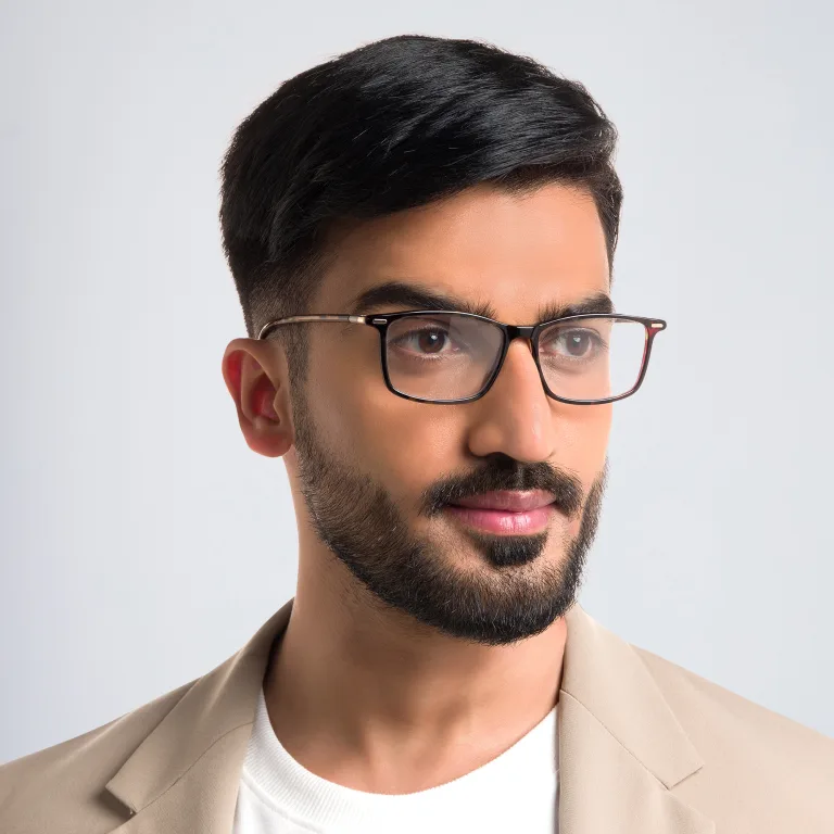 Shop EYE'M Rectangle Eyeglasses in Havana online.
