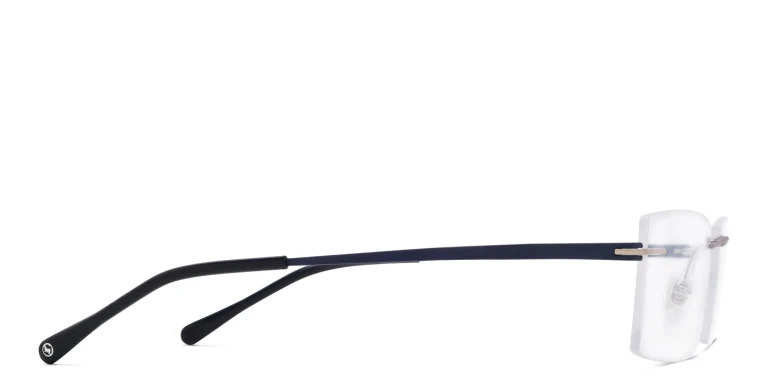 Shop EYE'M Rimless Rectangle Eyeglasses in Silver online.