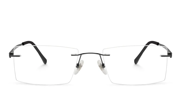 Shop EYE'M Rimless Rectangle Eyeglasses in Grey online.