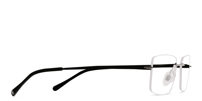 Shop EYE'M Rimless Rectangle Eyeglasses in Black online.