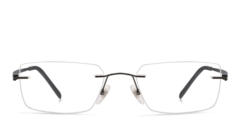 Shop EYE'M Rimless Rectangle Eyeglasses in Grey online.