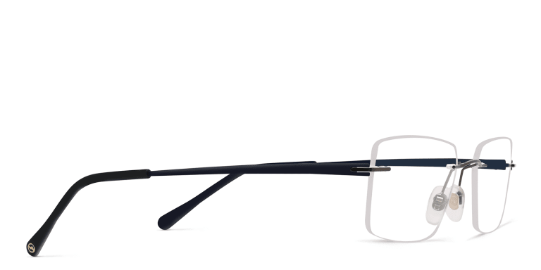 Shop EYE'M Rimless Rectangle Eyeglasses in Grey online.