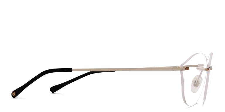 Shop EYE'M Rimless Wide Cat Eye Eyeglasses in Silver online.