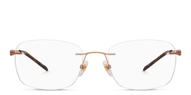 Shop EYE'M Rimless Rectangle Eyeglasses in Brown online.