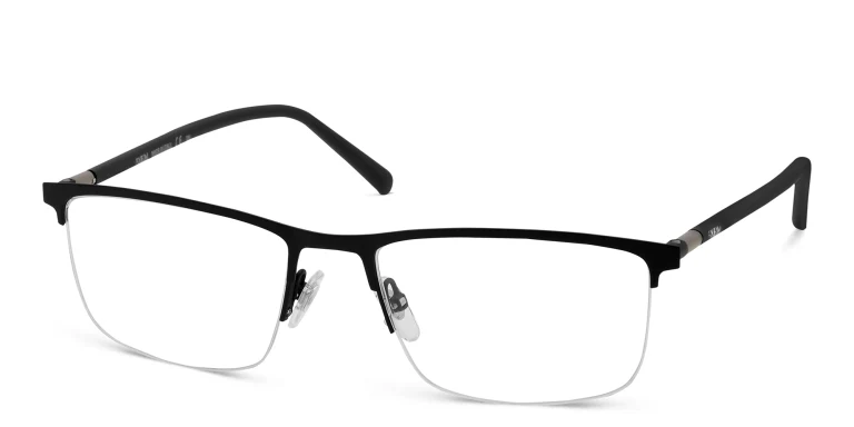 Shop EYE'M Half Rim Rectangle Eyeglasses in Black online.
