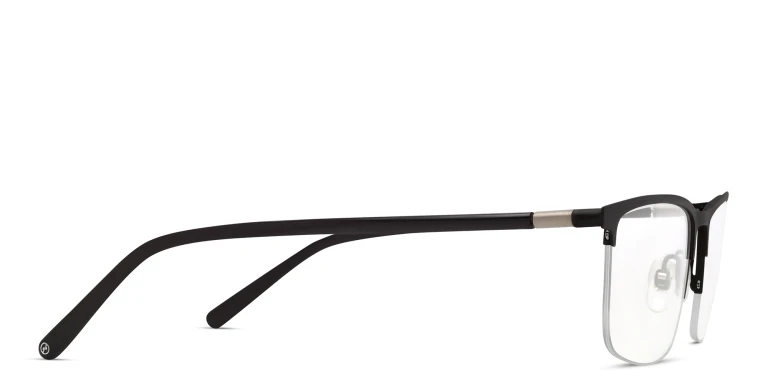 Shop EYE'M Half Rim Rectangle Eyeglasses in Black online.