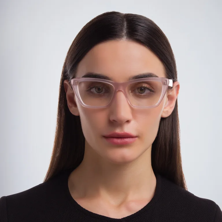 Shop EYE'M Cat Eye Eyeglasses in Nude online.