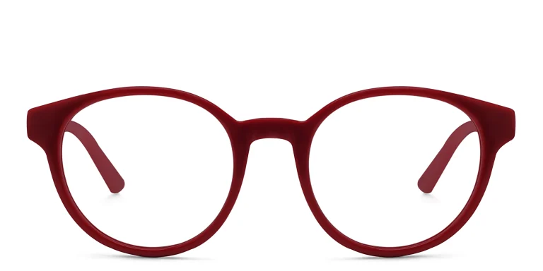 Shop EYE'M Kids Round Eyeglasses in Red online.