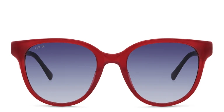 Shop EYE'M Square Sunglasses in Red online.