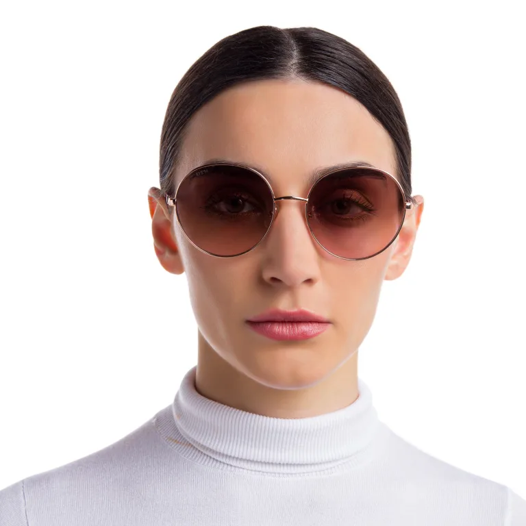 Shop EYE'M Round Sunglasses in Gold online.