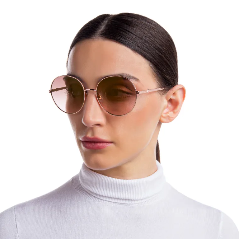 Shop EYE'M Round Sunglasses in Gold online.