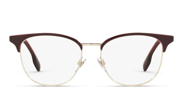 Shop BURBERRY Square Eyeglasses in Red online.