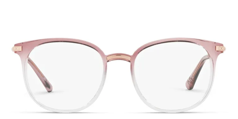Shop Dolce & Gabbana Panthos Eyeglasses in Clear online.