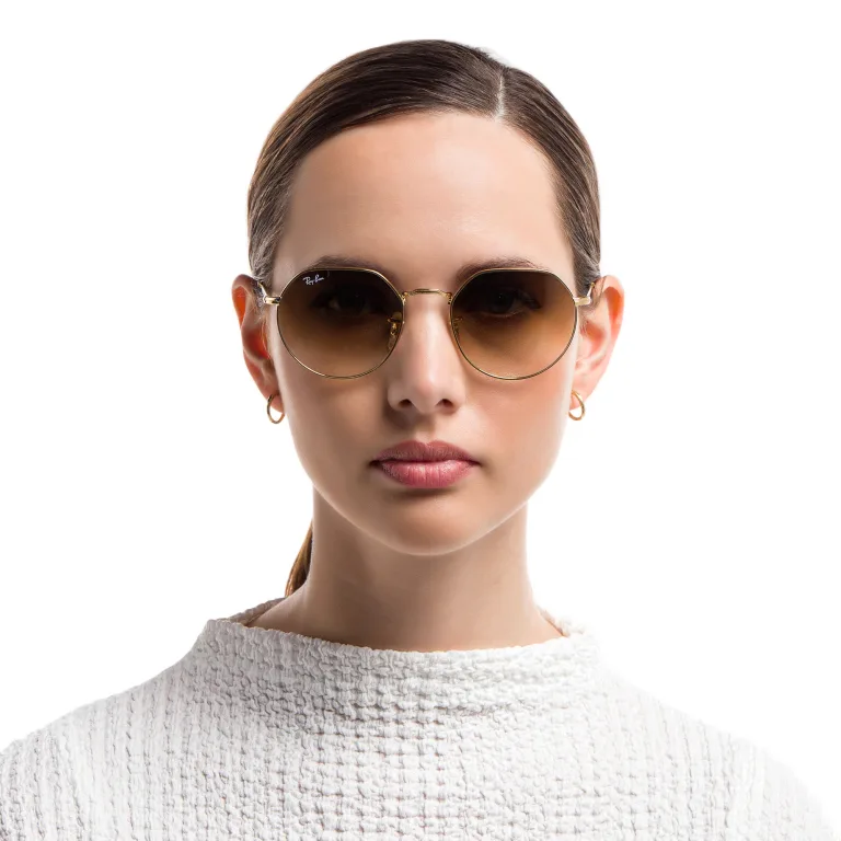 Shop Ray-Ban Jack Unisex Irregular Sunglasses in Gold online.