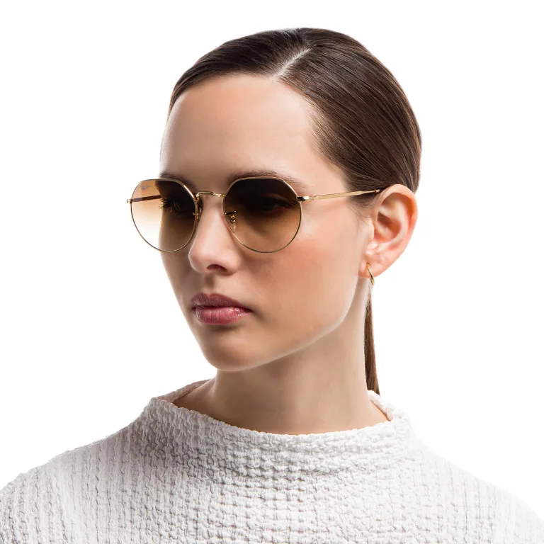 Shop Ray-Ban Jack Unisex Irregular Sunglasses in Gold online.
