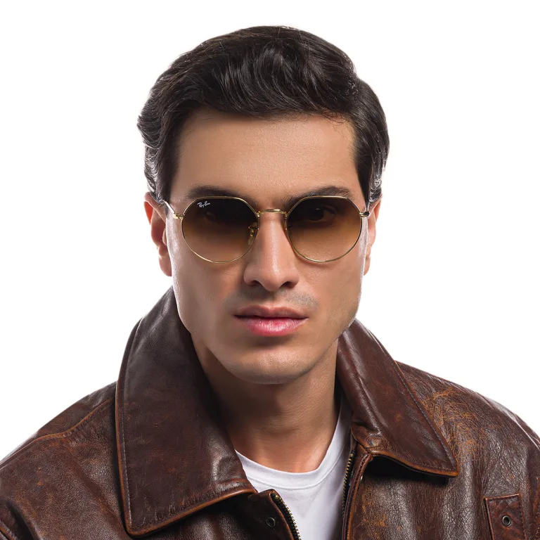 Shop Ray-Ban Jack Unisex Irregular Sunglasses in Gold online.