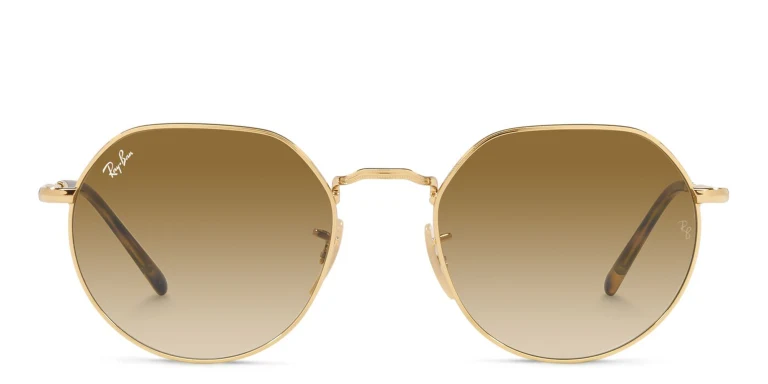 Shop Ray-Ban Jack Unisex Irregular Sunglasses in Gold online.