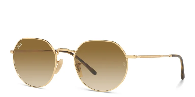 Shop Ray-Ban Jack Unisex Irregular Sunglasses in Gold online.