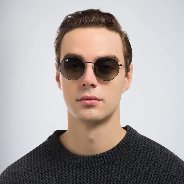Shop Ray-Ban Jack Unisex Irregular Sunglasses in Black online.