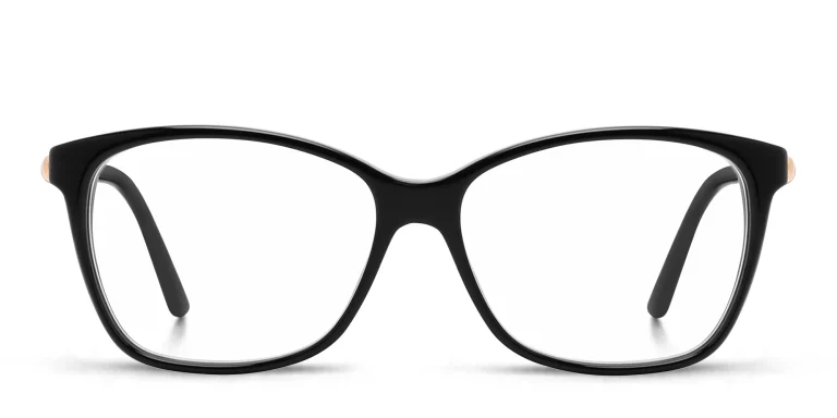 Shop JIMMY CHOO Rectangle Eyeglasses in Black online.