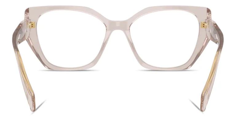 Shop PRADA Logo Print Irregular Eyeglasses in Purple online.