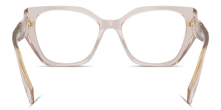Shop PRADA Logo Signature Irregular Eyeglasses in Purple online.