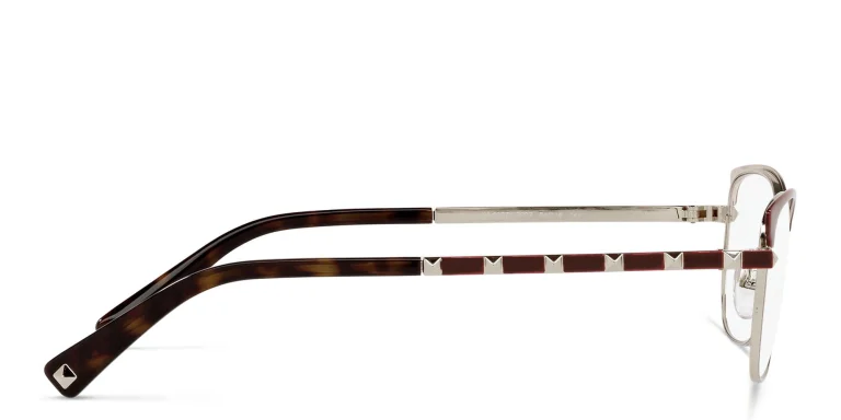 Shop VALENTINO Stud Cat-Eye Eyeglasses in Burgundy online.