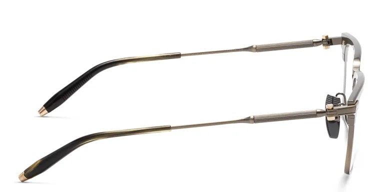 Shop AKONI Genesis Rectangle Eyeglasses in Gold online.