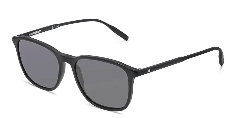 Shop MONTBLANC Square Sunglasses in Black online.