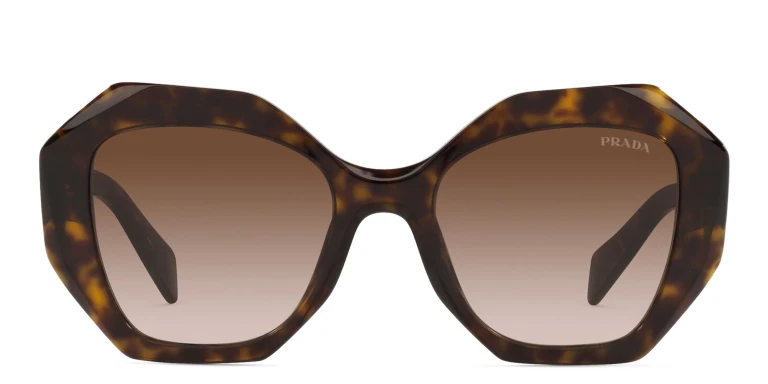 Shop PRADA Irregular Sunglasses in Tortoise online.