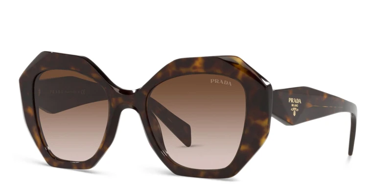 Shop PRADA Irregular Sunglasses in Tortoise online.