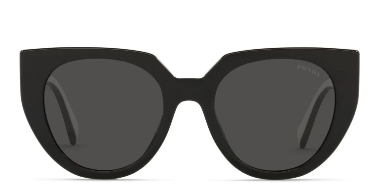 Shop PRADA Cat Eye Sunglasses in Black online.