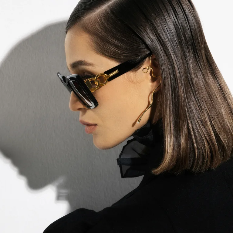 Shop BALMAIN La Royale Square Sunglasses in Brown online.