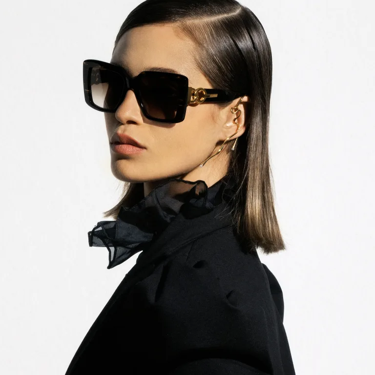 Shop BALMAIN La Royale Square Sunglasses in Brown online.